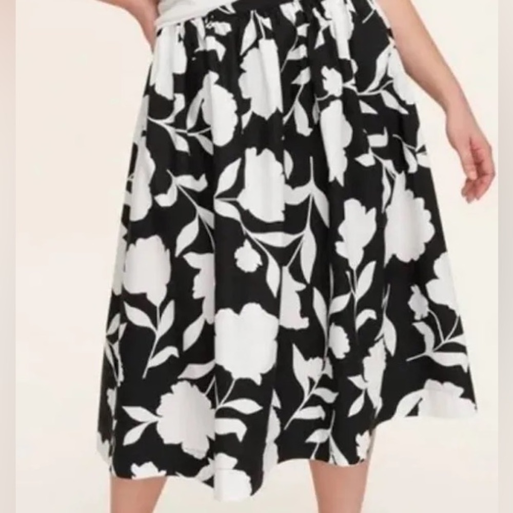 Kate Spade New York x Target Women 1X Classic Rose Volume Midi Skirt Black NWOT